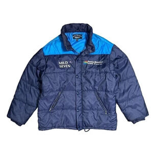 Vintage  Benetton F1 Racing Renault Mild Seven Blue Coat Mens Large
